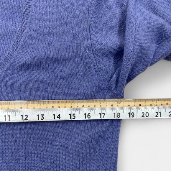 Charter Club Women's Small 2-Ply Cashmere Sweater Blue V-Neck Long Sleeve - Picture 4 of 6